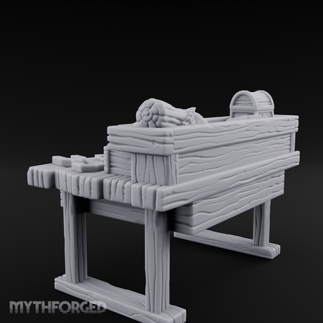 Supply-Laden Woodworker's Bench Miniature for Dungeons and Dragons, Pathfinder or other TTRPGs