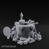 Rubbish Filled Bathtub Miniature for Dungeons and Dragons, Pathfinder or other TTRPGs