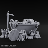 Rubbish Filled Bathtub Miniature for Dungeons and Dragons, Pathfinder or other TTRPGs