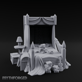 Canopy-Framed Cluttered Noble Bed Miniature for Dungeons and Dragons, Pathfinder or other TTRPGs