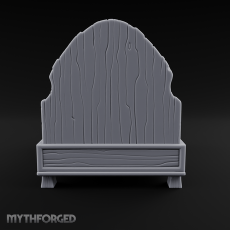 Scrollwork-Framed Noble Bed Miniature for Dungeons and Dragons, Pathfinder or other TTRPGs