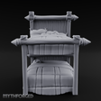 Brass-Finial Bunkbed Miniature for Dungeons and Dragons, Pathfinder or other TTRPGs
