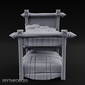 Brass-Finial Bunkbed Miniature for Dungeons and Dragons, Pathfinder or other TTRPGs