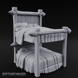 Brass-Finial Bunkbed Miniature for Dungeons and Dragons, Pathfinder or other TTRPGs