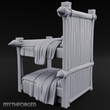 Brass-Finial Bunkbed Miniature for Dungeons and Dragons, Pathfinder or other TTRPGs
