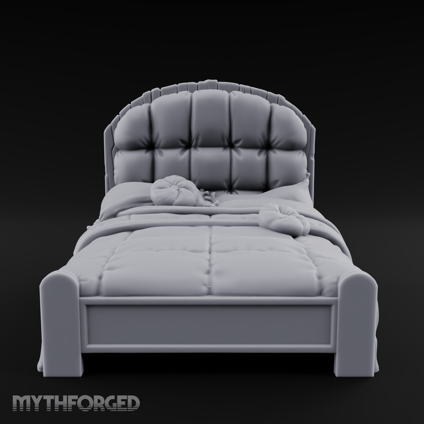 Quilted Tavern Bed Miniature for Dungeons and Dragons, Pathfinder or other TTRPGs