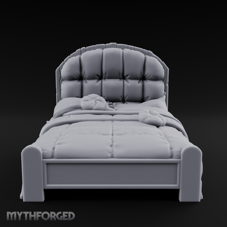Quilted Tavern Bed Miniature for Dungeons and Dragons, Pathfinder or other TTRPGs