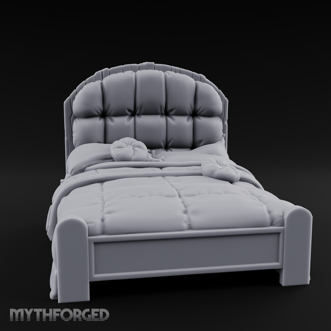 Quilted Tavern Bed Miniature for Dungeons and Dragons, Pathfinder or other TTRPGs
