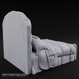 Quilted Tavern Bed Miniature for Dungeons and Dragons, Pathfinder or other TTRPGs