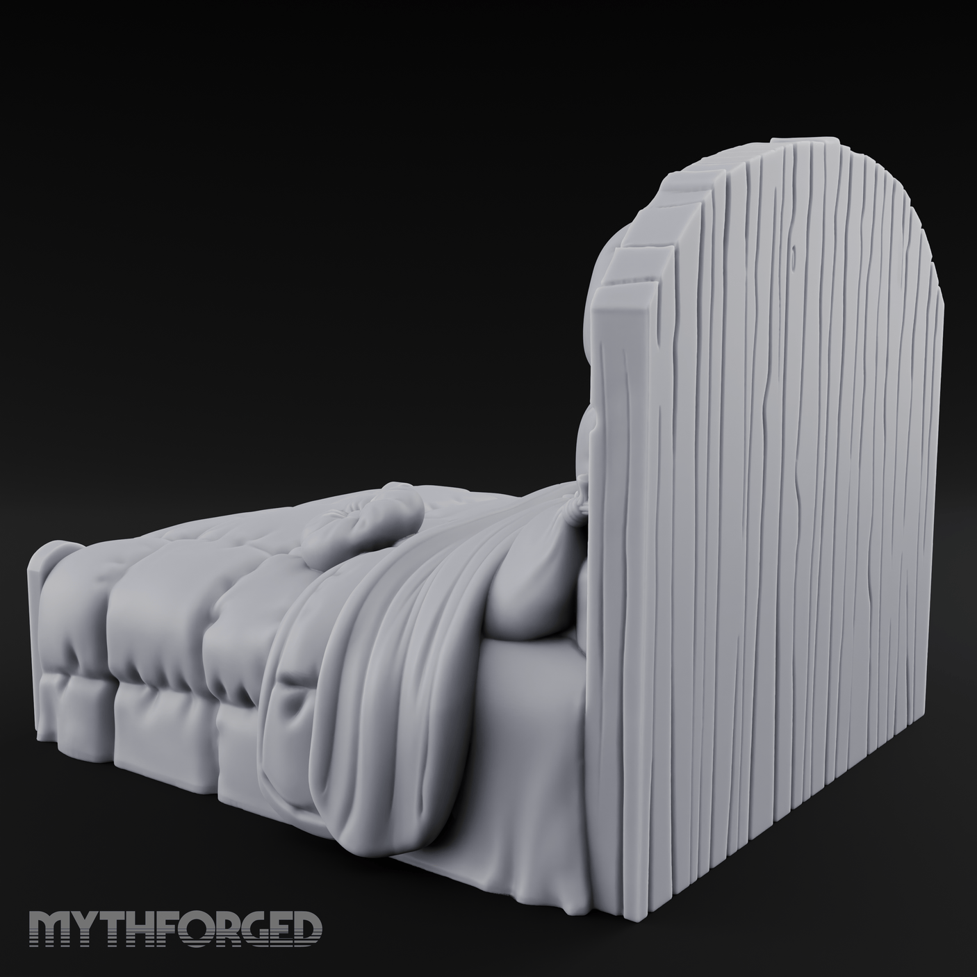 Quilted Tavern Bed Miniature for Dungeons and Dragons, Pathfinder or other TTRPGs
