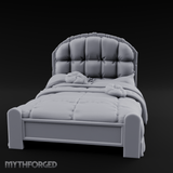 Quilted Tavern Bed Miniature for Dungeons and Dragons, Pathfinder or other TTRPGs