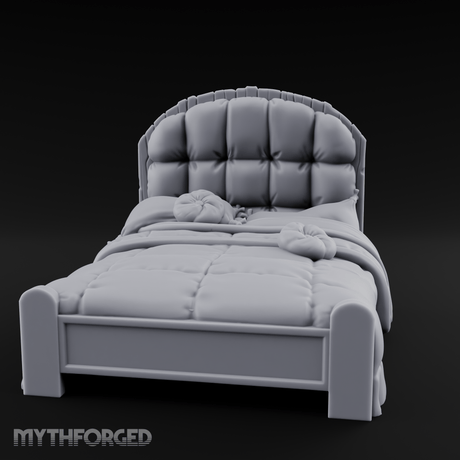 Quilted Tavern Bed Miniature for Dungeons and Dragons, Pathfinder or other TTRPGs