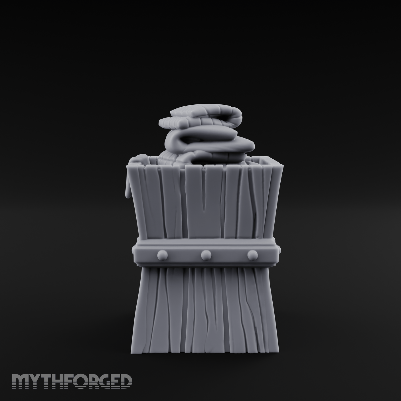 Folded-Linen Laundry Basket Miniature for Dungeons and Dragons, Pathfinder or other TTRPGs