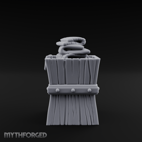 Folded-Linen Laundry Basket Miniature for Dungeons and Dragons, Pathfinder or other TTRPGs