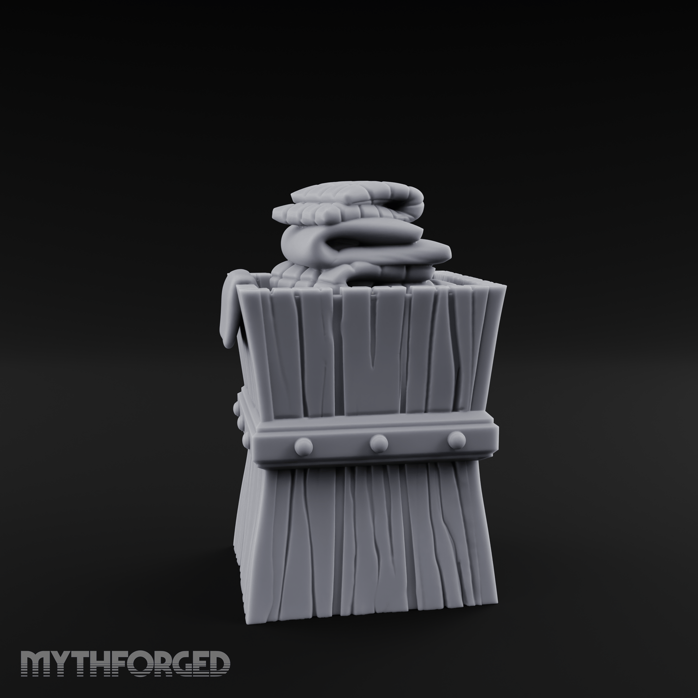 Folded-Linen Laundry Basket Miniature for Dungeons and Dragons, Pathfinder or other TTRPGs
