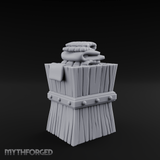 Folded-Linen Laundry Basket Miniature for Dungeons and Dragons, Pathfinder or other TTRPGs