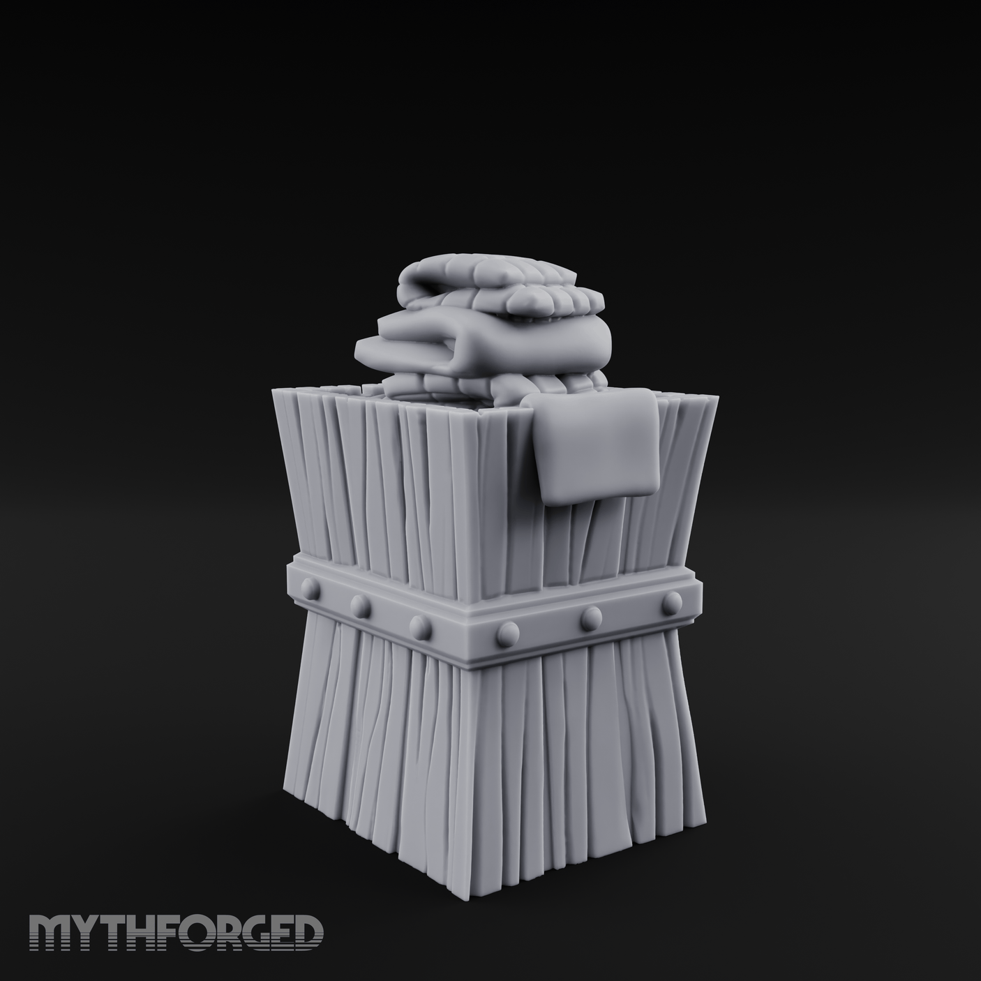 Folded-Linen Laundry Basket Miniature for Dungeons and Dragons, Pathfinder or other TTRPGs