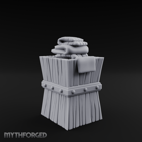 Folded-Linen Laundry Basket Miniature for Dungeons and Dragons, Pathfinder or other TTRPGs