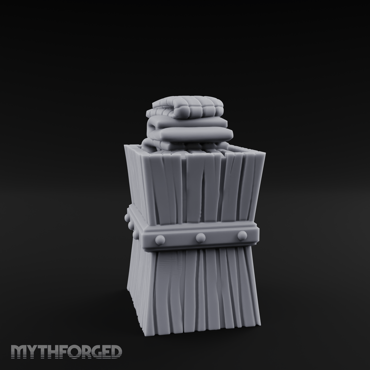 Folded-Linen Laundry Basket Miniature for Dungeons and Dragons, Pathfinder or other TTRPGs