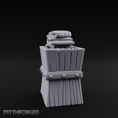Folded-Linen Laundry Basket Miniature for Dungeons and Dragons, Pathfinder or other TTRPGs