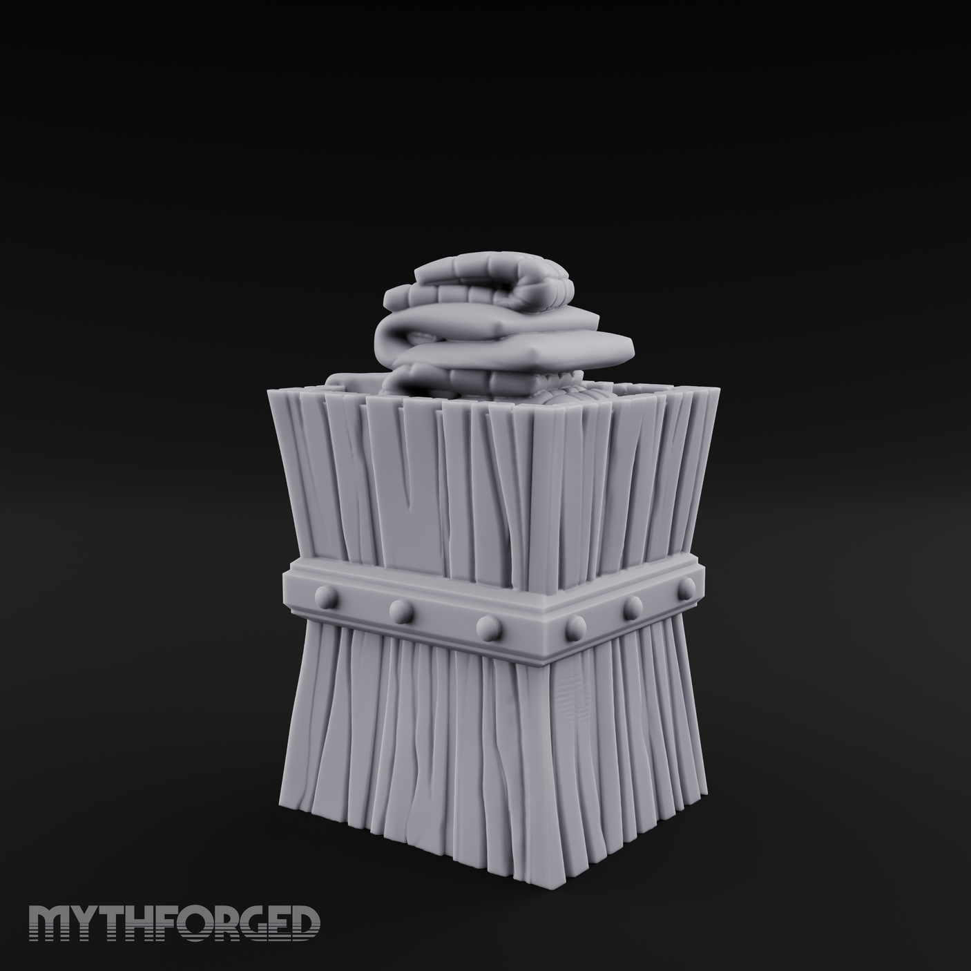 Folded-Linen Laundry Basket Miniature for Dungeons and Dragons, Pathfinder or other TTRPGs