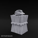 Folded-Linen Laundry Basket Miniature for Dungeons and Dragons, Pathfinder or other TTRPGs