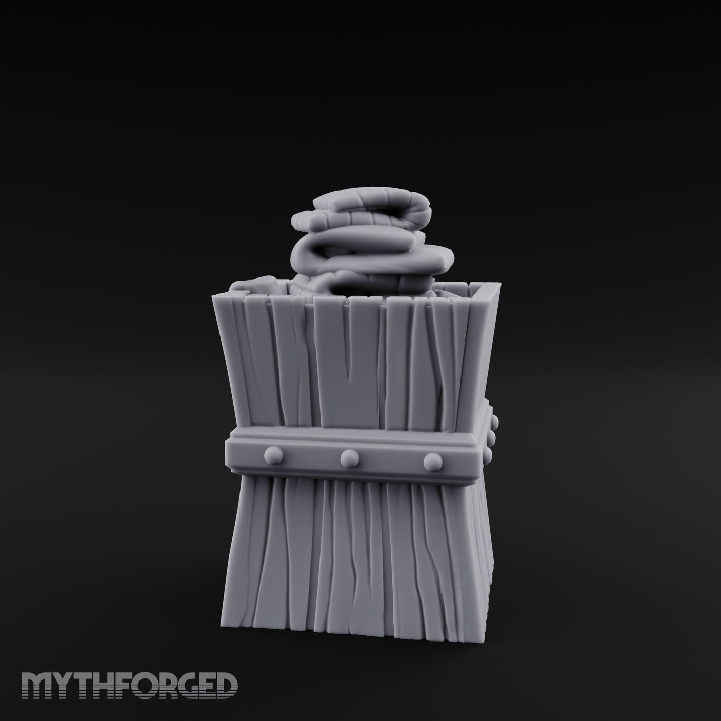 Folded-Linen Laundry Basket Miniature for Dungeons and Dragons, Pathfinder or other TTRPGs