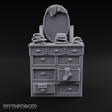 Linen-Stacked Bedroom Dresser Miniature for Dungeons and Dragons, Pathfinder or other TTRPGs