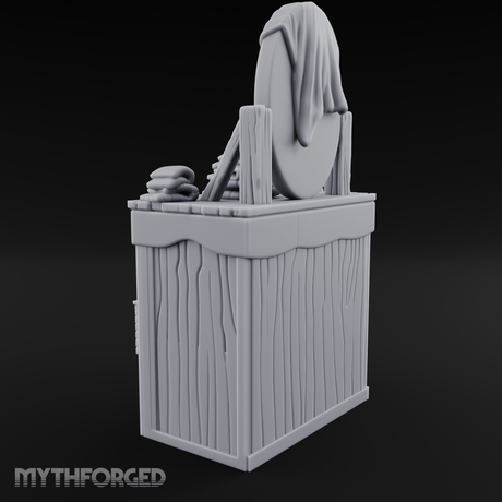 Linen-Stacked Bedroom Dresser Miniature for Dungeons and Dragons, Pathfinder or other TTRPGs