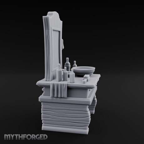 Mirror-Topped Vanity Dresser Miniature for Dungeons and Dragons, Pathfinder or other TTRPGs