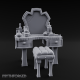 Mirror-Backed Vanity Dresser Miniature for Dungeons and Dragons, Pathfinder or other TTRPGs