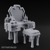 Mirror-Backed Vanity Dresser Miniature for Dungeons and Dragons, Pathfinder or other TTRPGs