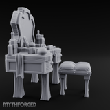 Mirror-Backed Vanity Dresser Miniature for Dungeons and Dragons, Pathfinder or other TTRPGs