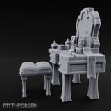 Mirror-Backed Vanity Dresser Miniature for Dungeons and Dragons, Pathfinder or other TTRPGs