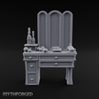 Pearl-Inlaid Vanity Dresser With Triple Mirror Miniature for Dungeons and Dragons, Pathfinder or other TTRPGs