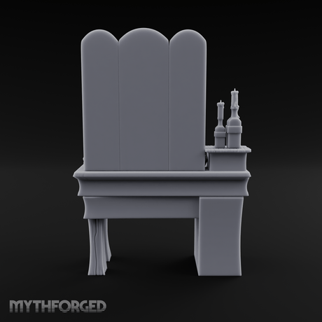 Pearl-Inlaid Vanity Dresser With Triple Mirror Miniature for Dungeons and Dragons, Pathfinder or other TTRPGs