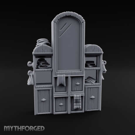 Mirror-Fronted Vanity Dresser Miniature for Dungeons and Dragons, Pathfinder or other TTRPGs