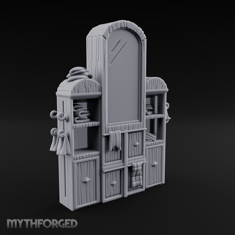 Mirror-Fronted Vanity Dresser Miniature for Dungeons and Dragons, Pathfinder or other TTRPGs