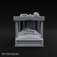 Pillow-Laden Canopy Bed Miniature for Dungeons and Dragons, Pathfinder or other TTRPGs