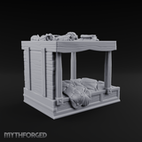 Pillow-Laden Canopy Bed Miniature for Dungeons and Dragons, Pathfinder or other TTRPGs