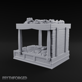 Pillow-Laden Canopy Bed Miniature for Dungeons and Dragons, Pathfinder or other TTRPGs