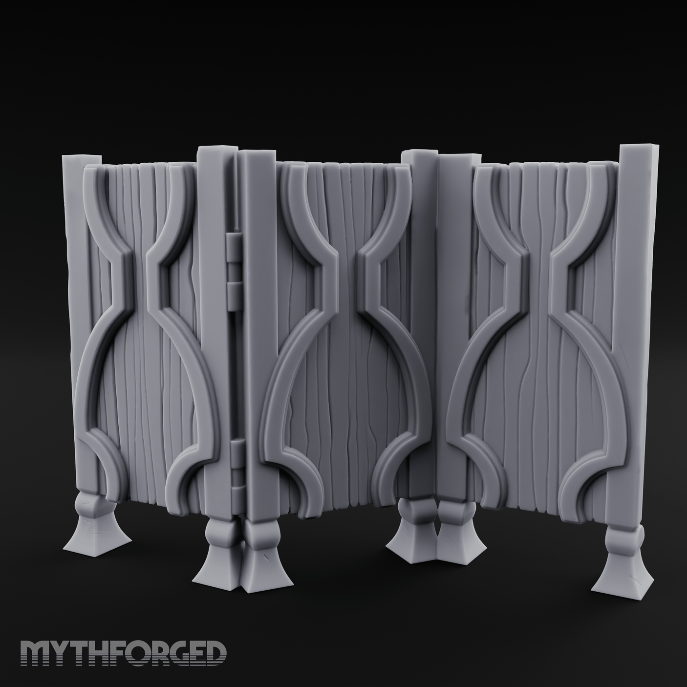 Carved-Panel Privacy Screen Miniature for Dungeons and Dragons, Pathfinder or other TTRPGs