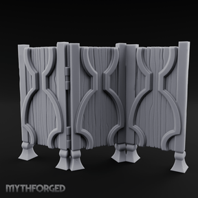Carved-Panel Privacy Screen Miniature for Dungeons and Dragons, Pathfinder or other TTRPGs