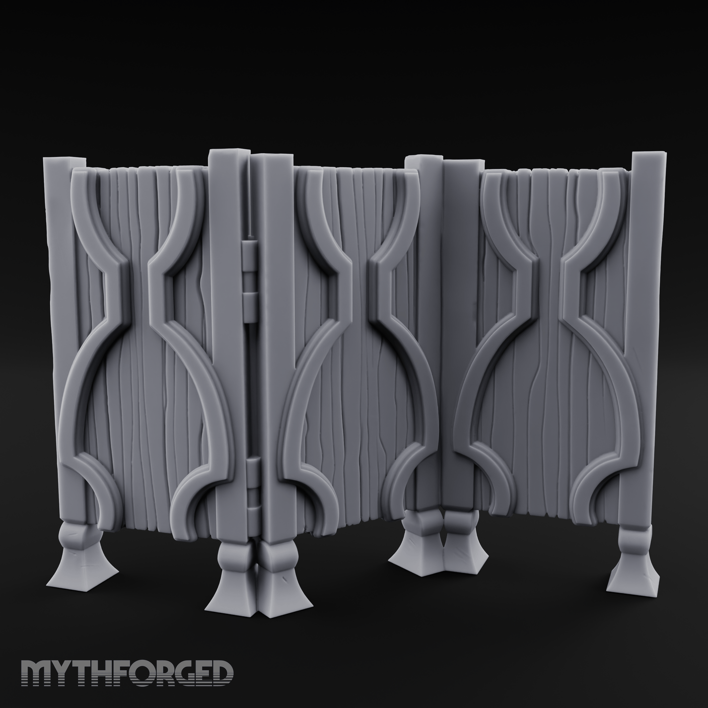 Carved-Panel Privacy Screen Miniature for Dungeons and Dragons, Pathfinder or other TTRPGs