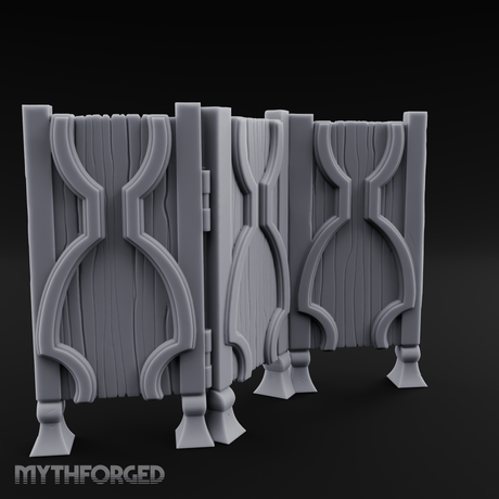 Carved-Panel Privacy Screen Miniature for Dungeons and Dragons, Pathfinder or other TTRPGs
