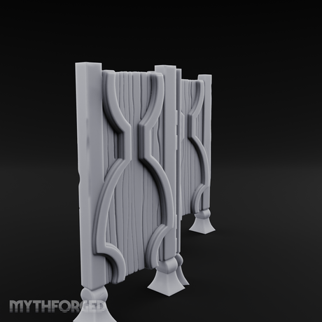 Carved-Panel Privacy Screen Miniature for Dungeons and Dragons, Pathfinder or other TTRPGs