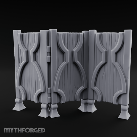 Carved-Panel Privacy Screen Miniature for Dungeons and Dragons, Pathfinder or other TTRPGs