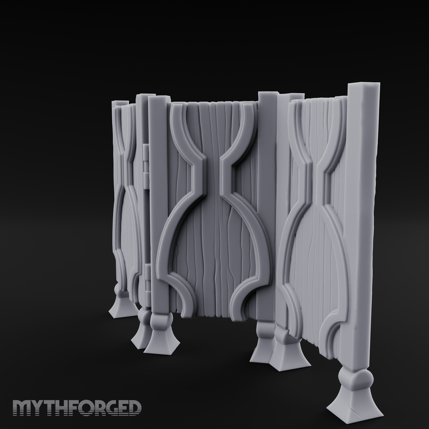 Carved-Panel Privacy Screen Miniature for Dungeons and Dragons, Pathfinder or other TTRPGs