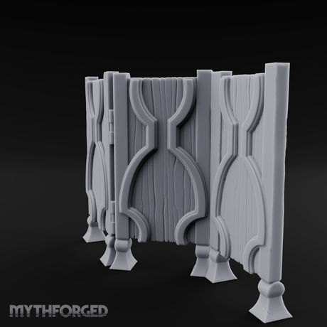 Carved-Panel Privacy Screen Miniature for Dungeons and Dragons, Pathfinder or other TTRPGs