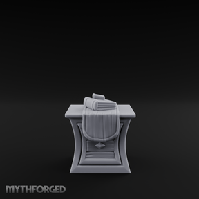 Cloth-Bundled Pedestal Table Miniature for Dungeons and Dragons, Pathfinder or other TTRPGs